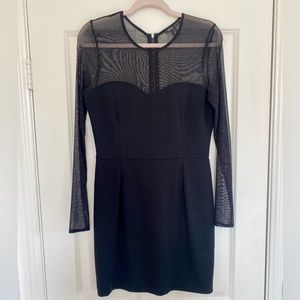 Mango MNG Casual Black Sheer Silver Studded Mini Dress